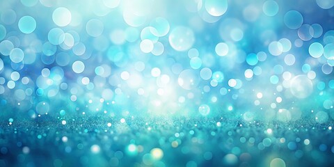 Wall Mural - Radiant background with blue and aquamarine hues and delicate bokeh