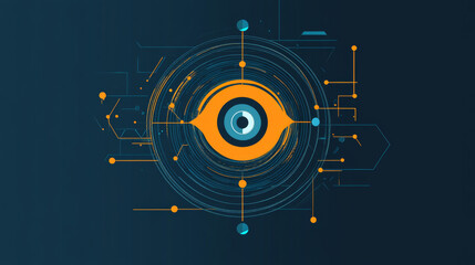 Low poly modern design featuring a geometric shape. It's meant to be an eye-catching logo for a technology company focused on security and surveillance.