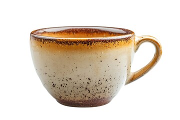 ceramic brown cup isolated on white background