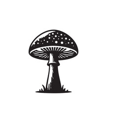 Sticker - Mushroom vector design. Mushroom logo, icon design. Mushroom illustration isolated on white background.