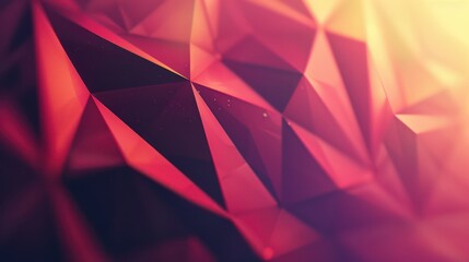 Wall Mural - a vibrant, abstract image featuring geometric shapes in shades of red and purple, creating a dynamic