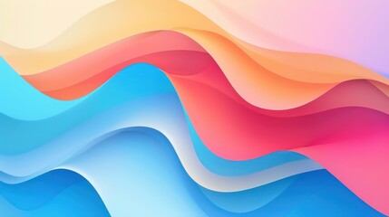 Wall Mural - a vibrant abstract design featuring flowing waves of color in soft gradients, ideal for backgrounds 