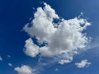 Poster - White fluffy cloud in the blue sky 