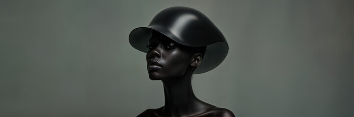 hat future dark skin fashion modern woman