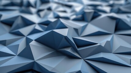 Wall Mural - a close-up view of a textured, geometric surface with a blue color scheme, showcasing a modern, abst