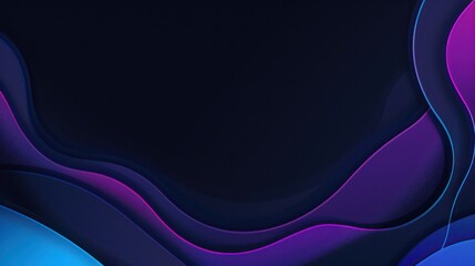 Wall Mural - a smooth, abstract background with flowing lines in blue and purple tones on a dark surface.