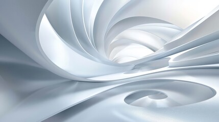 Wall Mural - a sleek, abstract design featuring swirling white forms that evoke a sense of movement and depth.