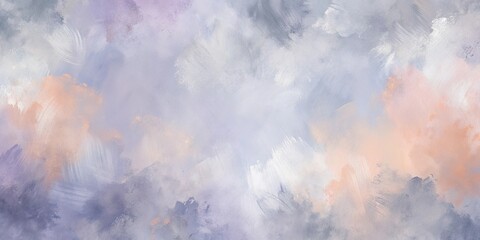 Wall Mural - Soft pastel lavender gray and peach brush strokes blended into a dreamy gradient background