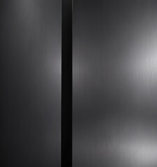 Fototapete - A close-up view of a black metal surface with a vertical black line running through it, creating a sense of depth and texture.