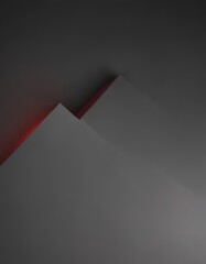 Fototapete - a minimalist design with a dark gray background, a red diagonal line, and two white triangles with a red line in the center.