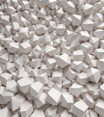 Aufkleber - A densely packed collection of white cubes, varying in size and shape, creates a visually striking and abstract pattern.