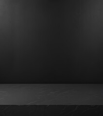 Leinwandbilder - A black marble surface with a subtle pattern, set against a dark background.