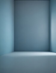 Aufkleber - An empty room with a gray wall and a white floor, illuminated by a single light source on the right side.