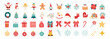 © MariiaMart - A collection of Christmas icons including Santa Claus, reindeer, and a Christmas tree. The icons are arranged in a grid, with some icons overlapping each other