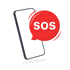 SOS sign icon. Call icon. Flat style. Vector icon.