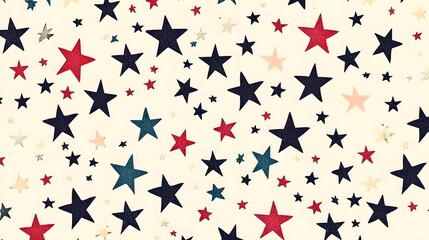 Red, Black, and Blue Stars Pattern