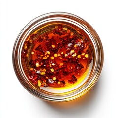 Wall Mural - Chili Oil on white background