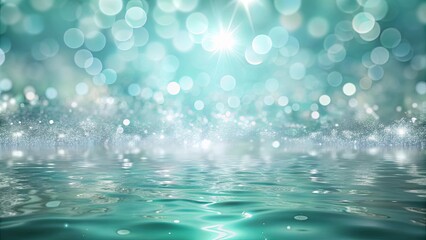 Wall Mural - Abstract background in icy mint silver hues creating a tranquil and serene effect