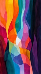 Canvas Print - Colorful abstract art with flowing shapes, vibrant