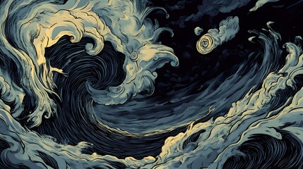 Canvas Print - Abstract wave illustration