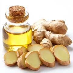 Ginger Oil on white background