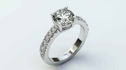 A sparkling diamond ring designed for women, shown against a plain background.