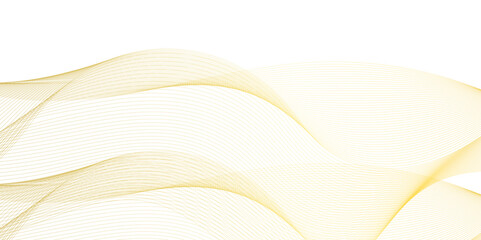 Wall Mural - vector abstract golden wavy, curve and ocean flowing dynamic lines isolated on transparent backgroun