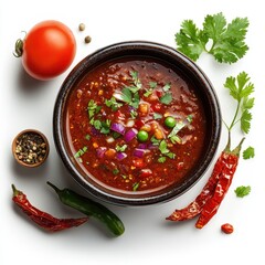 Wall Mural - Mexican Sauce on white background