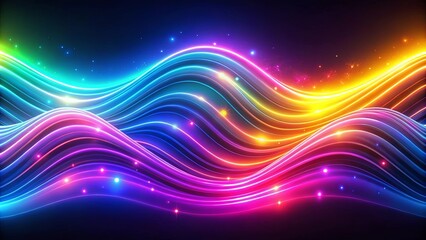 Wall Mural - Vibrant and dynamic neon wave background with bright colors and electric energy