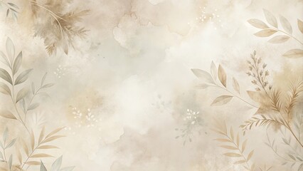Wall Mural - Soft and elegant minimalist wallpaper with muted tones and natural brush strokes