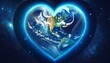 © Rindi - Heart shaped world outdoors blue astronomy.