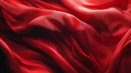 Wall Mural - Flowing red silk fabric, abstract texture