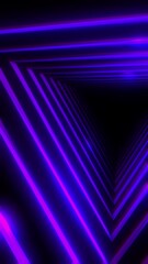 Wall Mural - Neon Cyberpunk Dreamscape: Flowing Blue and Purple Abstract Waves. Loop background
