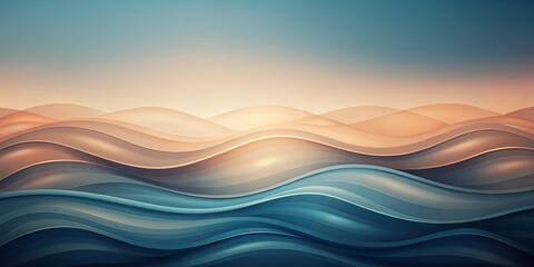 Wall Mural - Abstract background with slate blue and peach tones, featuring wave patterns and gentle blur