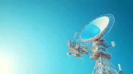 Poster - Antenna Emitting Radio Waves Across Clear Blue Sky