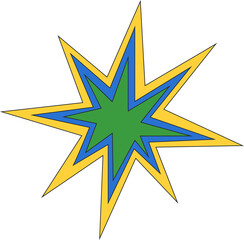 Wall Mural - star shape icon. abstract shiny irregular sparkle. sharp burst graphic element. starlight twinkles f