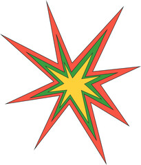 Wall Mural - star shape icon. abstract shiny irregular sparkle. sharp burst graphic element. starlight twinkles f