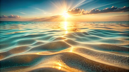 Wall Mural - Abstract fluid sand and water blend creating a soothing ethereal light wallpaper