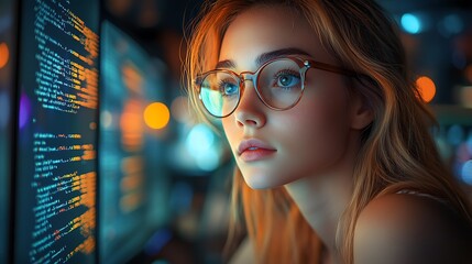  AI cyber security concept. Diverse IT specialist team analyzing artificial intelligence online risk threats to consumer data & privacy. Software developers coding & ethical hacking in dark office 