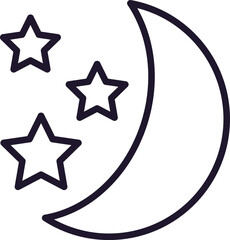 Wall Mural - The Moon and Stars Isolated Line Icon for Books