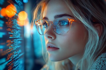  AI cyber security concept. Diverse IT specialist team analyzing artificial intelligence online risk threats to consumer data & privacy. Software developers coding & ethical hacking in dark office 