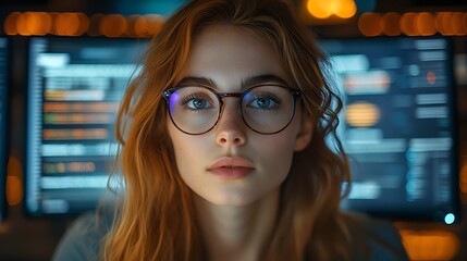  AI cyber security concept. Diverse IT specialist team analyzing artificial intelligence online risk threats to consumer data & privacy. Software developers coding & ethical hacking in dark office 