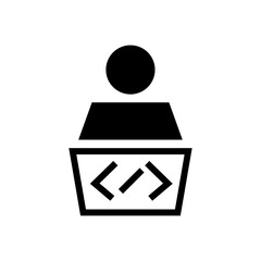 Programmer icon on white background.