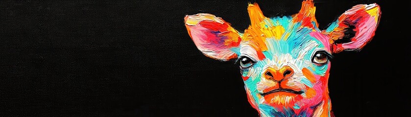 Poster - Colorful Giraffe Portrait.