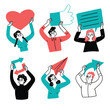 © Huza Studio - Icons depicting social media and communication concepts,