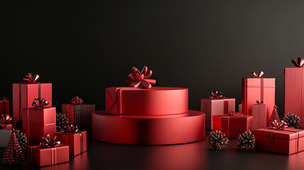 Beautiful Christmas colorful small and big present gift boxes background merry Christmas and happy new year