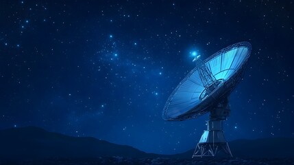 Poster - Satellite Dish Receiving Cosmic Radio Signals from Space