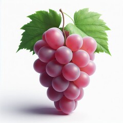 red grapes isolated on white background