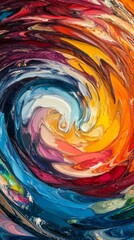 Canvas Print - Swirling abstract oil painting with vibrant colors