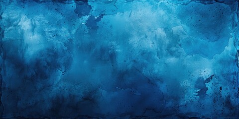 Aufkleber - Abstract blue watercolor background with a dark grunge texture for design and decoration, banner template. Generative AI.